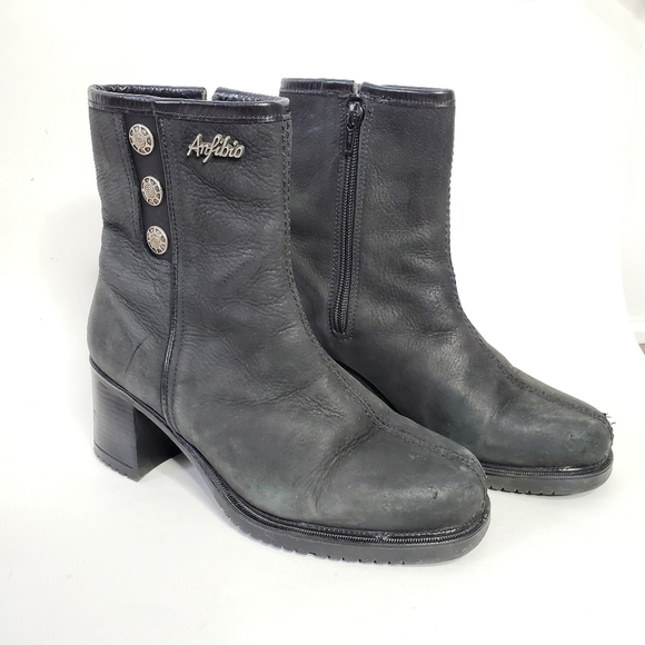 Anfibio Shoes - Anfibio black waterproof leather boots